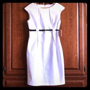 NWT Calvin Klein white sheath dress